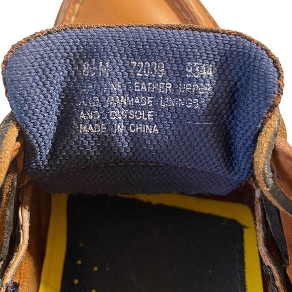 Timberland Shoes Mens 8.5M Chestnut Brown Leather Mock Toe 2 Eye Boat Shoes - Picture 10 of 11